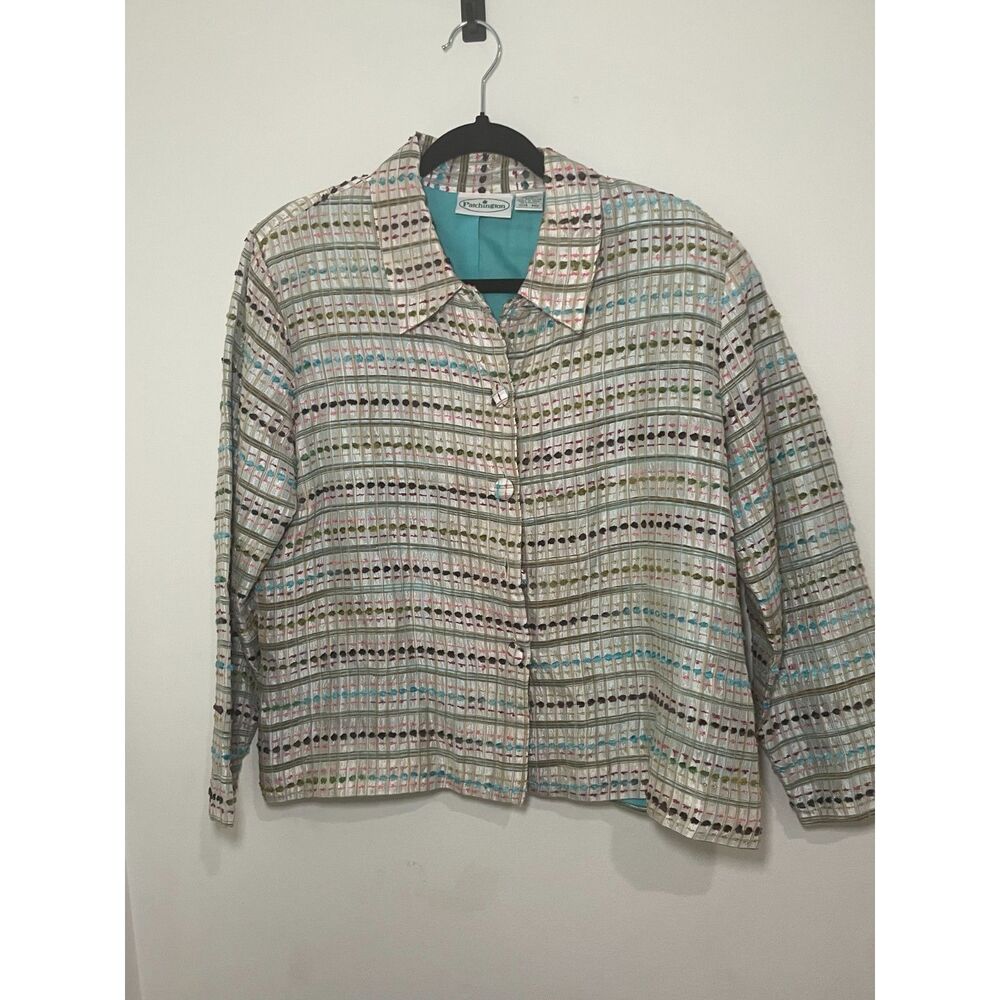 Patchington‎ M Blazer Silk Blend Multi Colored Jacket Blazer Casual Work Cruise